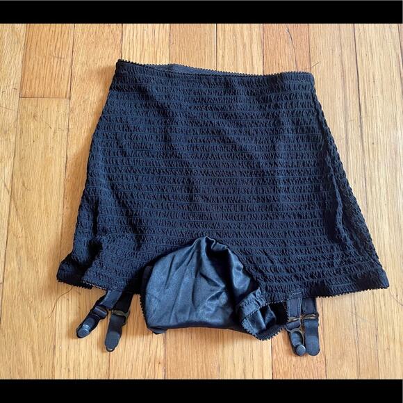 50s-60s Vintage Van Raalte High Waisted Rouched Panties w Attached Garters - Picture 1 of 10
